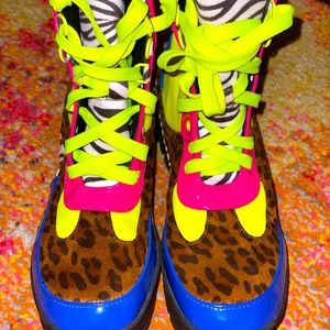 Multi colored combat boots!